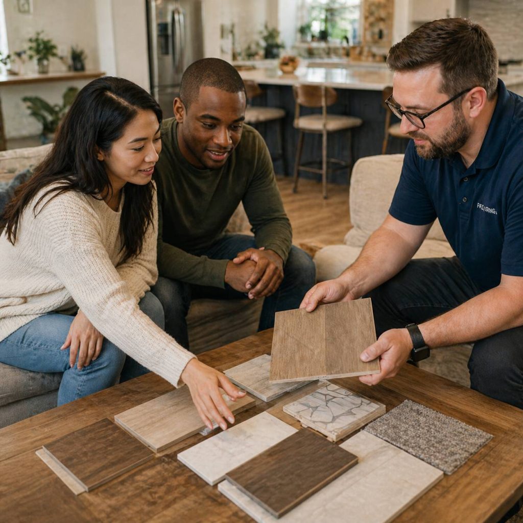 A Flooring expert provides honest advice to a happy couple